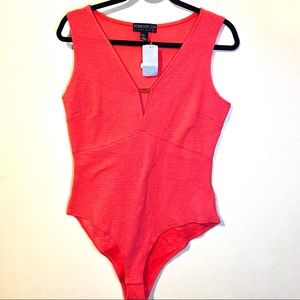 🌿 2 for $15:Forever 21 Plus Coral Halter Bodysuit